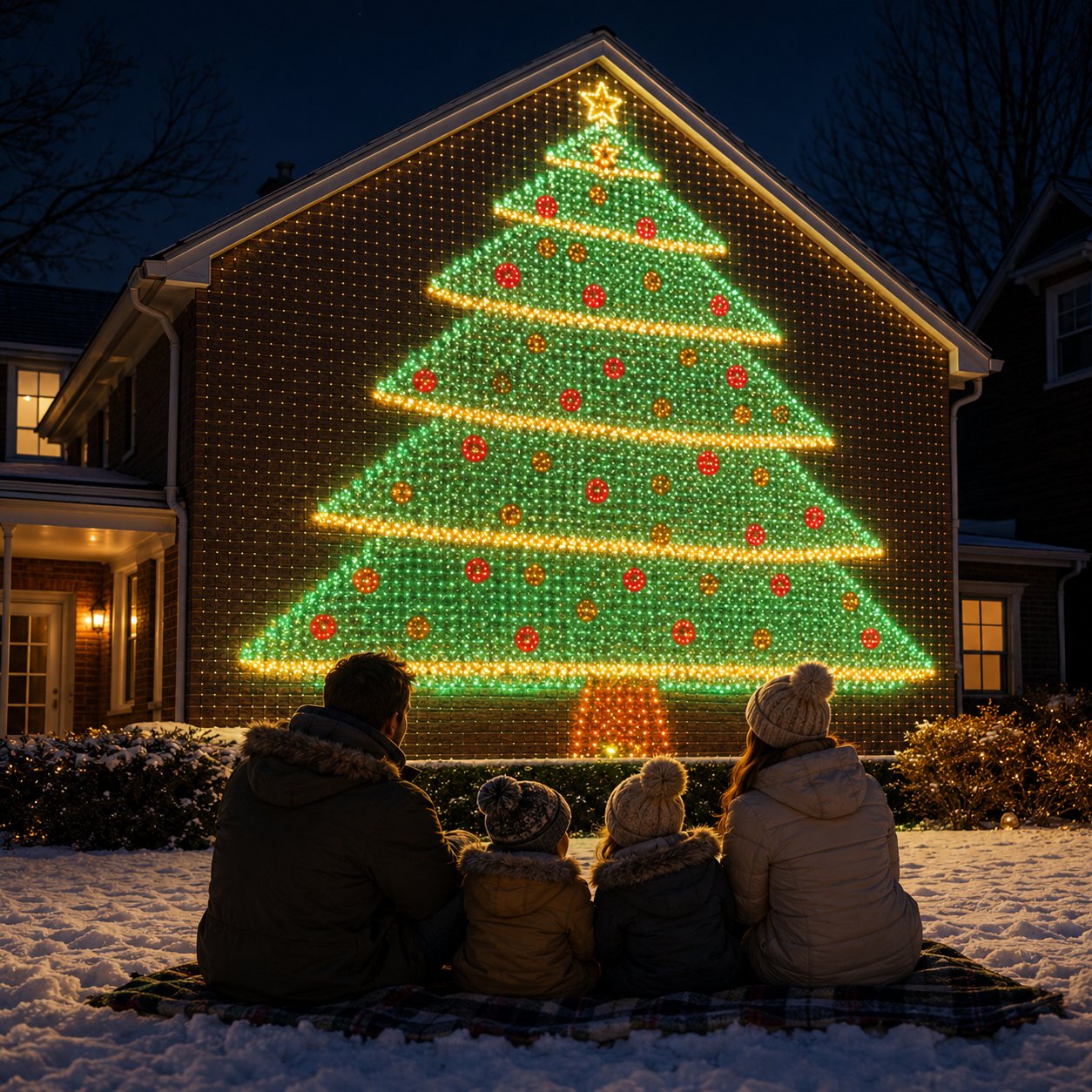 🎅Early Christmas 49% OFF🎄✨Christmas LED House Net & Smart Outdoor Wall Curtain Light