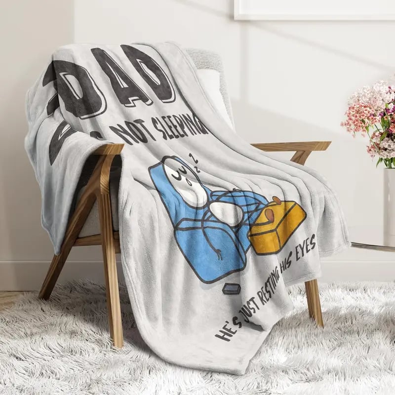🔥Father’s Day 60% Off🔥Dad Is Not Sleeping Funny Flannel Blanket