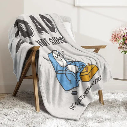 🔥Father’s Day 60% Off🔥Dad Is Not Sleeping Funny Flannel Blanket