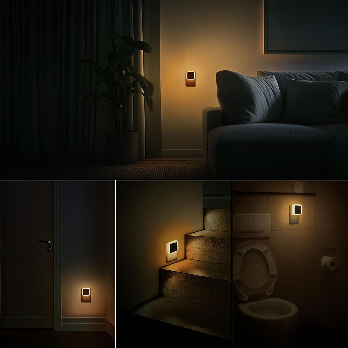 6pcs Night Light, Night Lights Plug into Wall , Nightlight Plug in Night Lights, Dusk to Dawn Night Lamp Led Night Light for Bedroom, Bathroom, Hallway Warm White