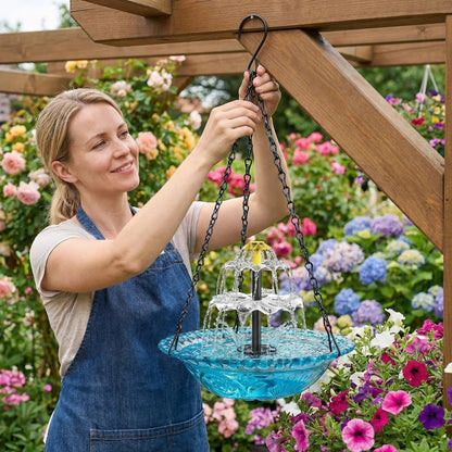 ✨2026 Spring special offer 50% off-🐦Solar Cascade Hanging Bird Bath Fountain🔥Buy 2 Free Shipping
