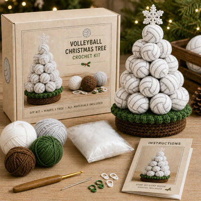 ⏳ Last Day 49% OFF – 🏆 Beginner-Friendly DIY Sports Ball Christmas Tree Crochet Kit Collection | Complete Kit with Coordinated Yarn, Stuffing, Crochet Materials & Step-by-Step Guide Included 💕