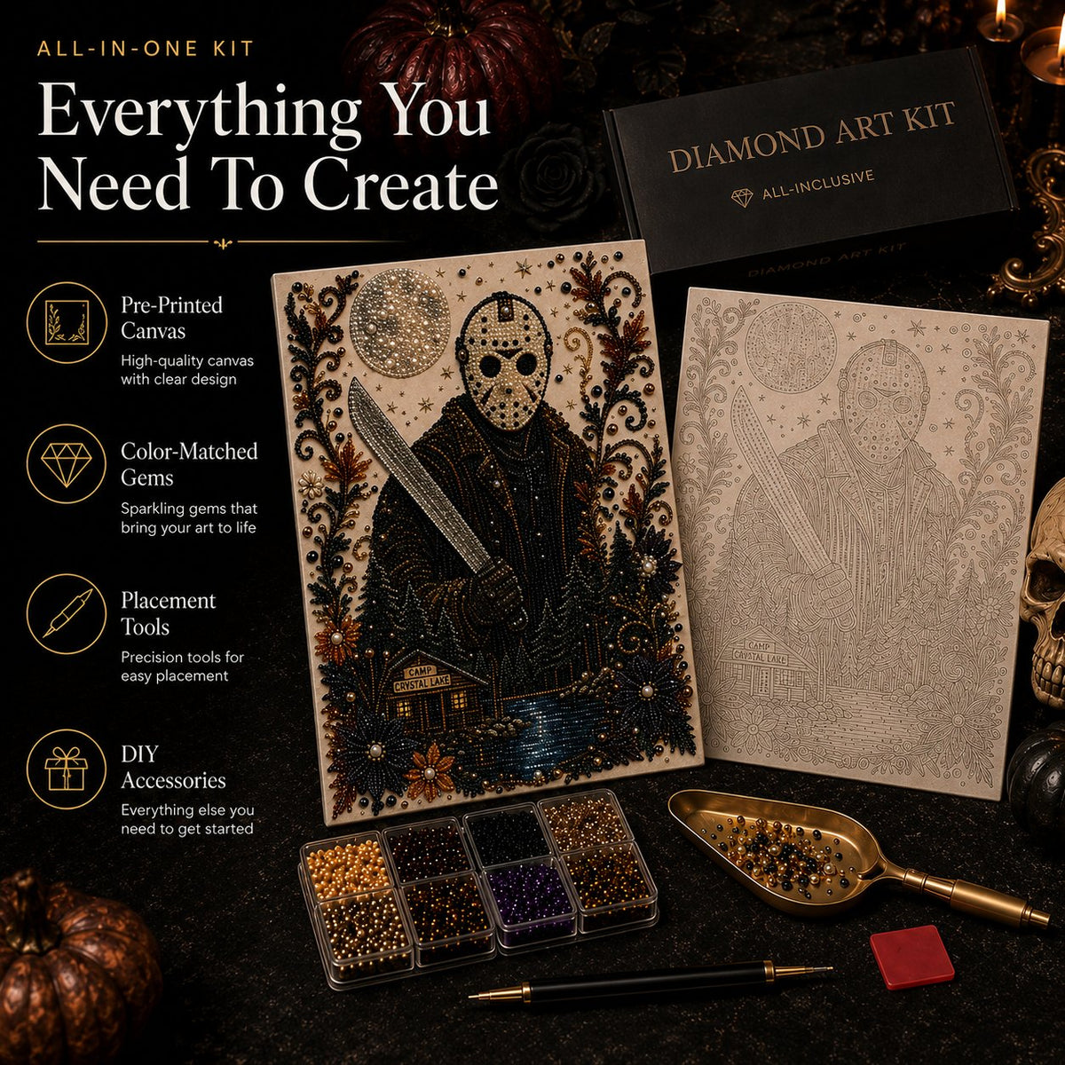 🖤 DIY Horror Diamond Art Kit