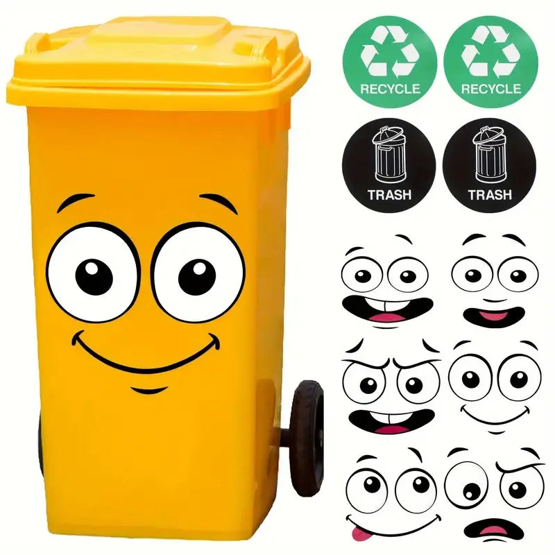 🌱 Eco-Friendly Funny Face Sticker Set(4 whimsical facial expressions from grinning to silly)