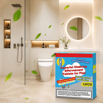 🔥HOT SALE🔥🔥49% OFF ❤️Powerful Cleaning Effervescent Tablets for Pipe, Fast Dissolve Hair Grease Clogs, Deodorizing Antibacterial Pipe Cleaner for Sink Toilet Floor Drain