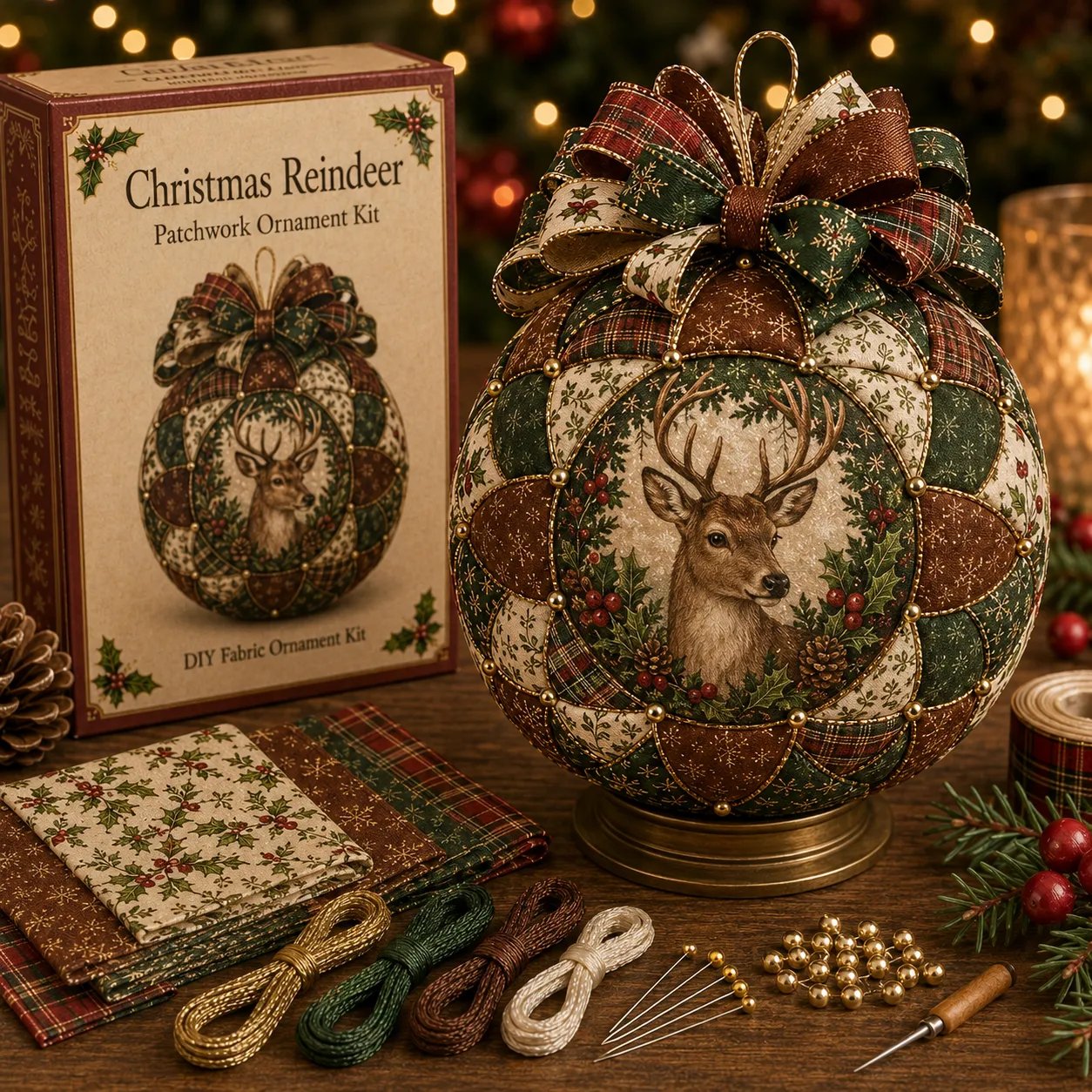 💥 LAST DAY 49% OFF - 🎄 Christmas Classics Patchwork Ornament DIY Kit