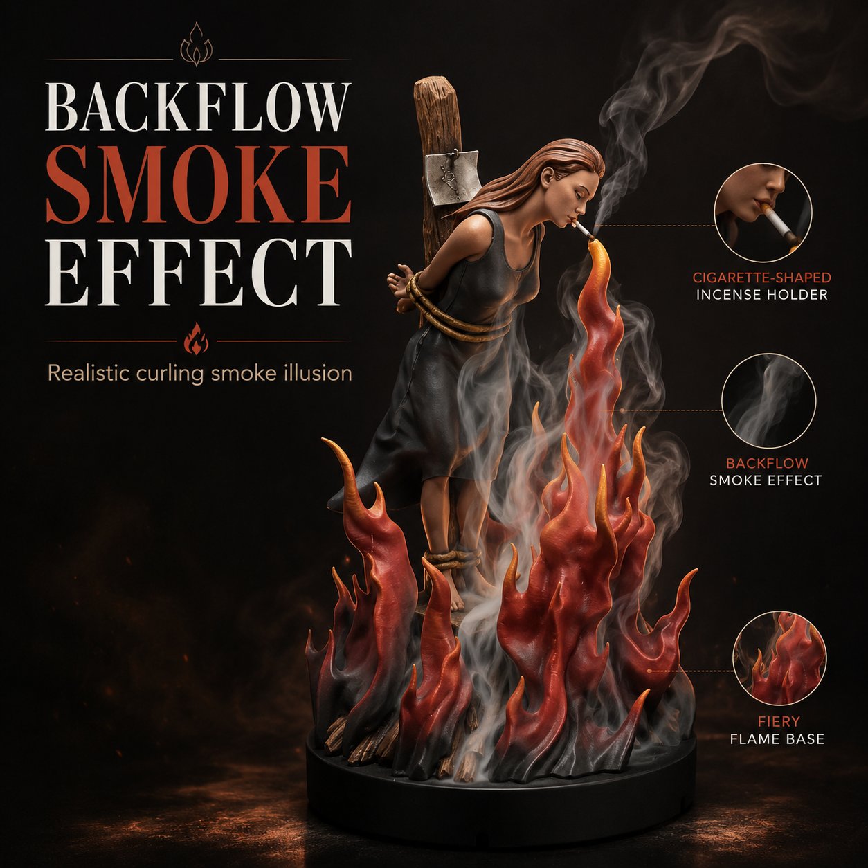 🔥LAST DAY 49% OFF - 🧙‍♀️Witch Burn Sculpture Backflow Incense Burner | Gothic Art Incense Holder