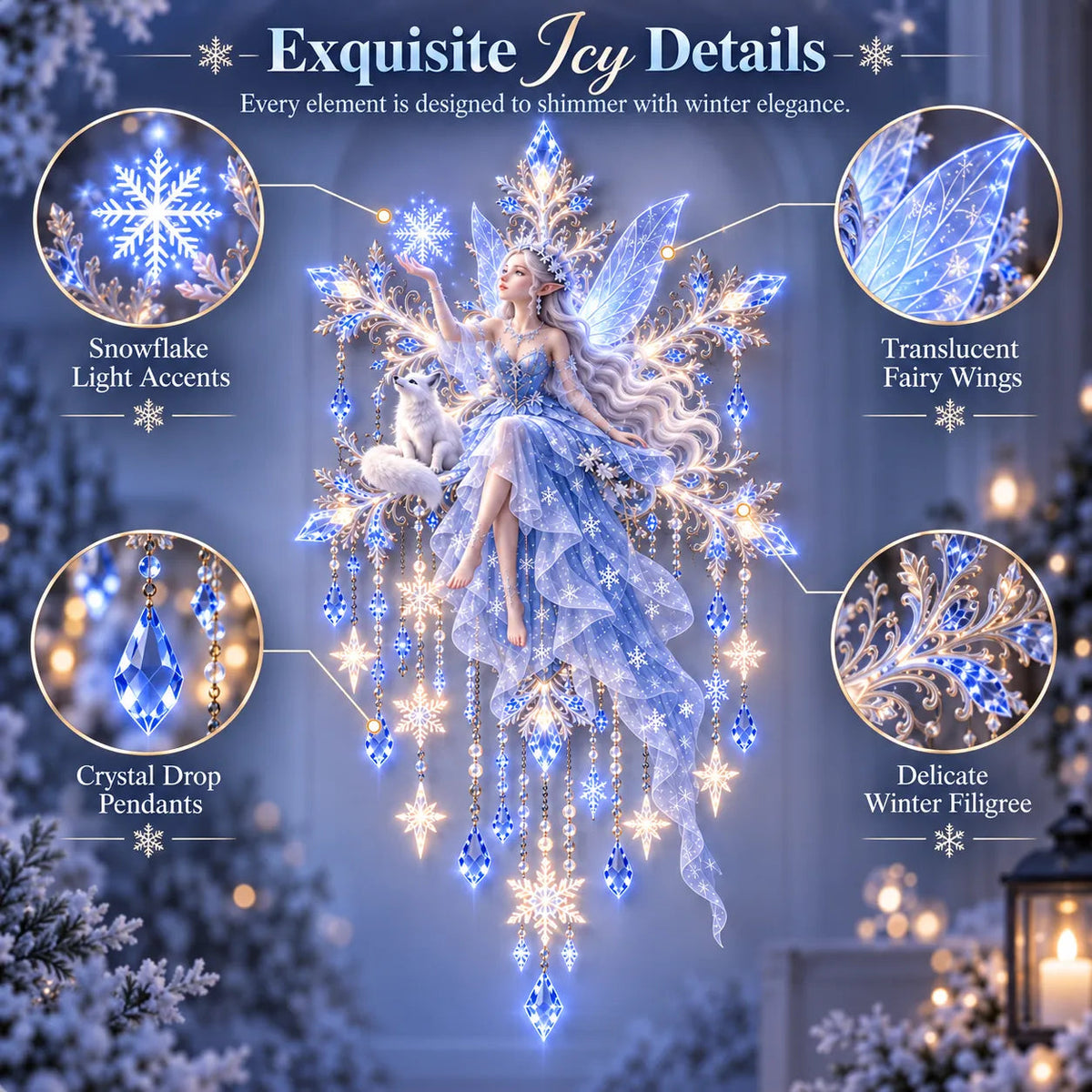🔥 Last Day 49% OFF❄️Ice Snow Elf Starfall Wall Light