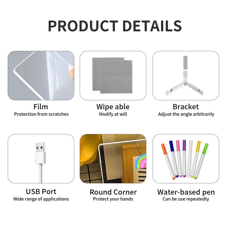🔥Last Day 49% OFF🔥 - 🎁Creative Rewritable Acrylic LED Message Board - (come with 7 Pens)🎨