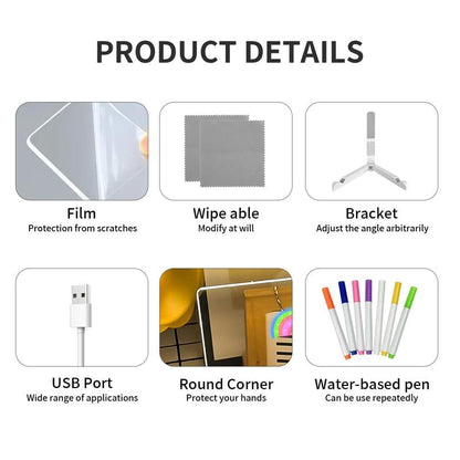 🔥Last Day 49% OFF🔥 - 🎁Creative Rewritable Acrylic LED Message Board - (come with 7 Pens)🎨