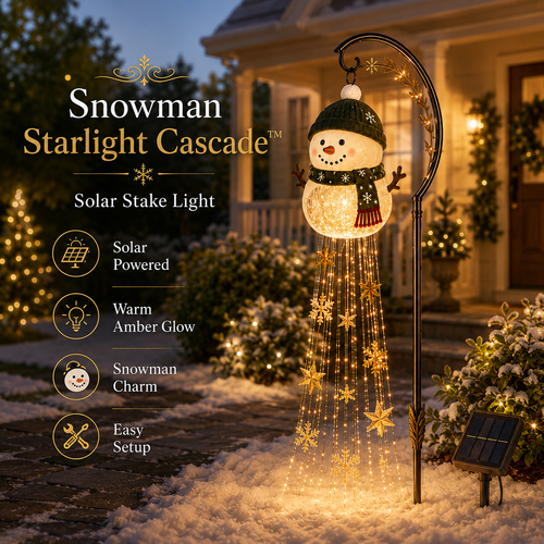 ☃️ Snowman Starlight Cascade™ Solar Christmas Yard Light