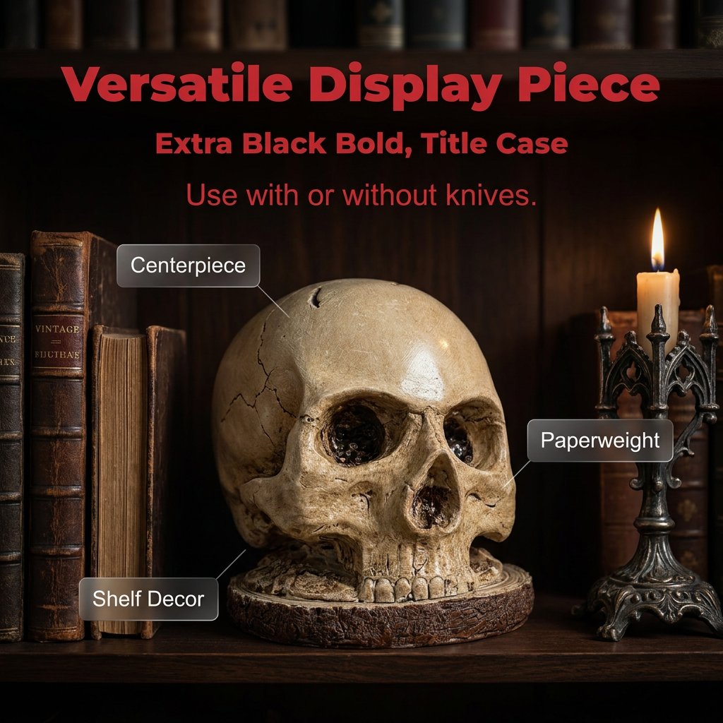 ☠️ Gothic Skull Knife Holder