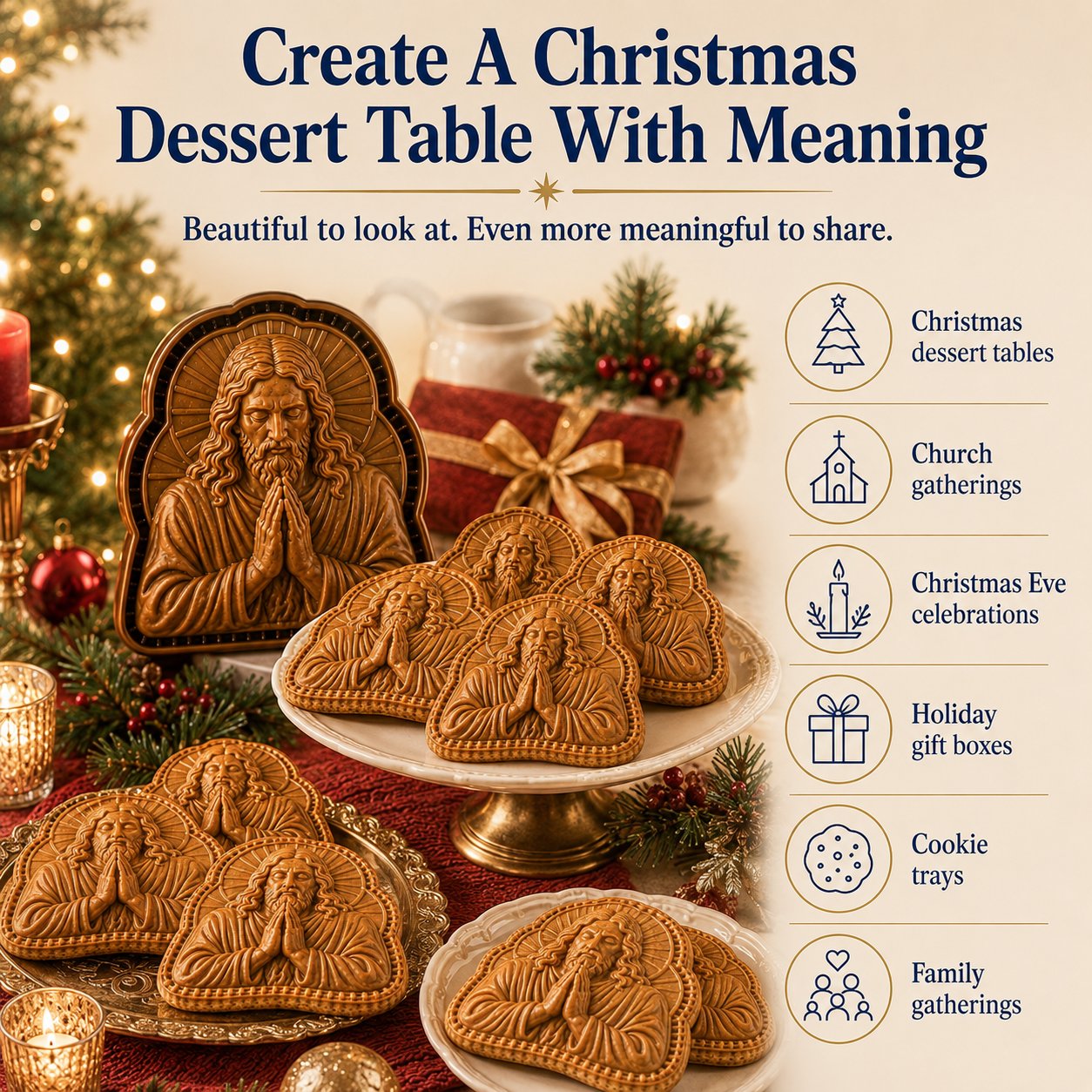 ✝️ Faith & Nativity Christmas Mini Pie Mold Collection | Reusable Embossed Molds for Shaping Detailed Praying Jesus, Nativity Stable and so on Pies🥧✨