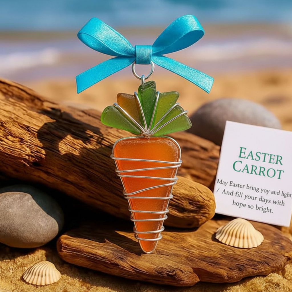 🐣🌊Easter Wire Wrapped Sea Glass Ornaments ✨Shaped by Nature & Crafted by Hand💝