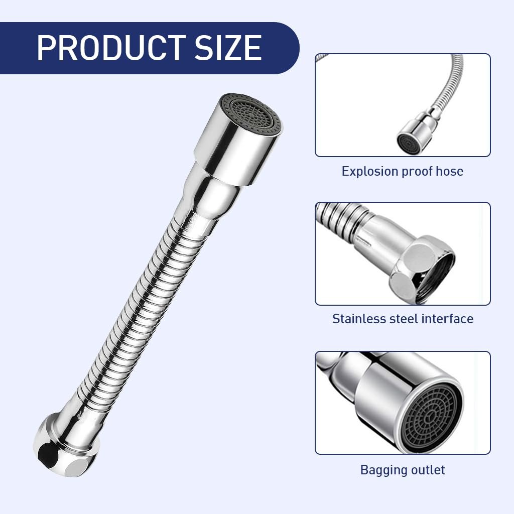 360° Swivel Faucet Extender with Anti-Splash Nozzle — Water-Saving Adapter for Kitchen & Bathroom