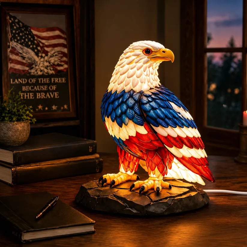 ⚡️Independence Day 49% OFF🦅🌙U.S. 250th Eagle Stained Glass Table Lamp✨