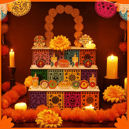🔥Last Day 49% OFF - 🎃🏵️Day of the Dead Wooden Altar Display Set(📦Buy 2 Free Shipping)