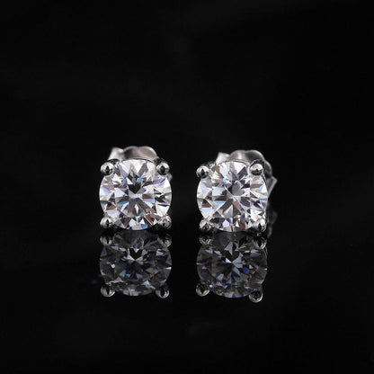 🔥2026 Hot Sale !🔥925 Silver Classic 4-Prong Moissanite Earrings