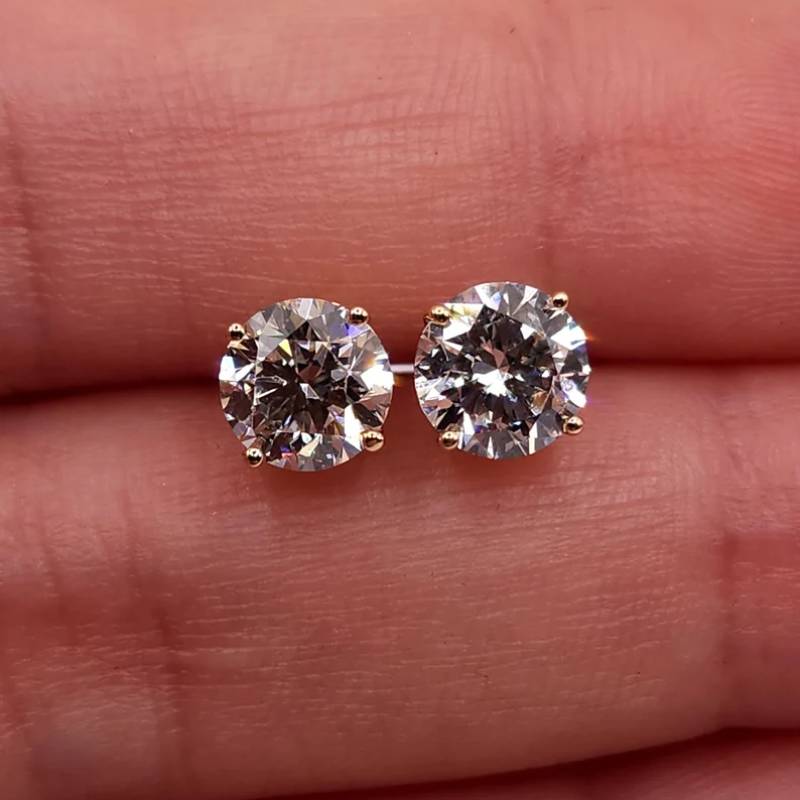 🔥2026 Hot Sale !🔥925 Silver Classic 4-Prong Moissanite Earrings