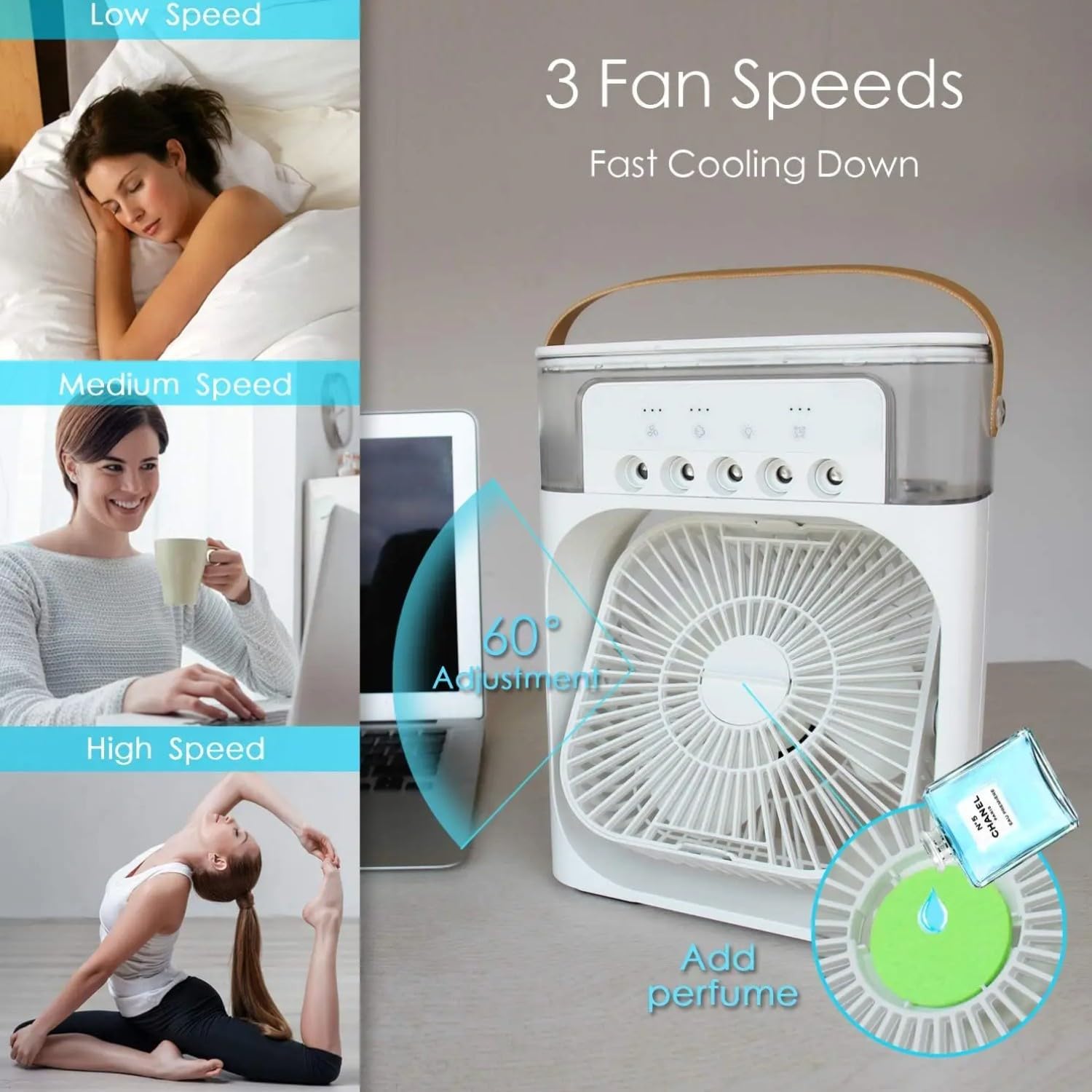 ❄️ 3-in-1 Portable Air Cooler Fan