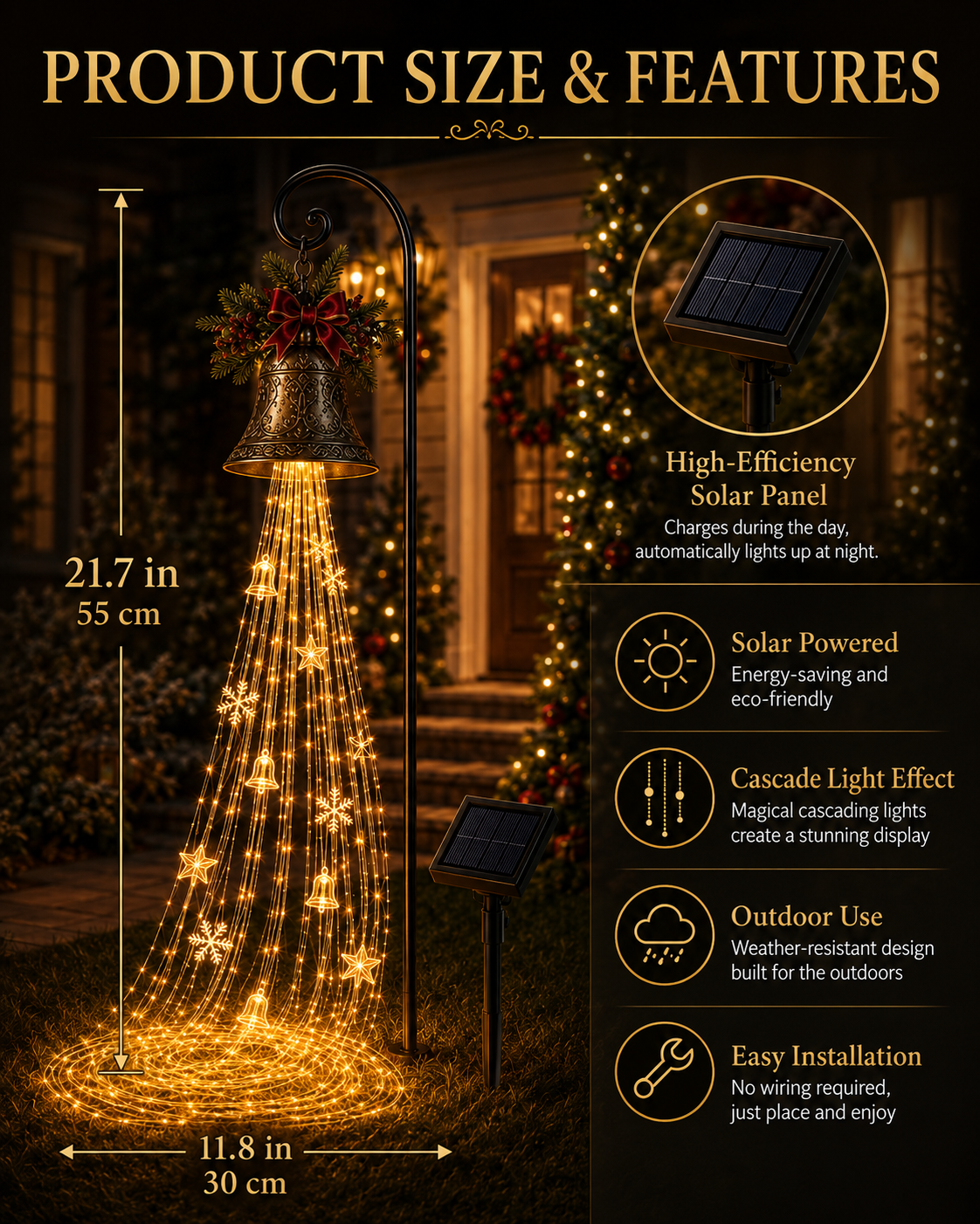 Christmas Bell Cascade product size