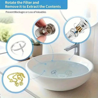 🔥Universal Drain Filter with Stainless Steel Filter Basket