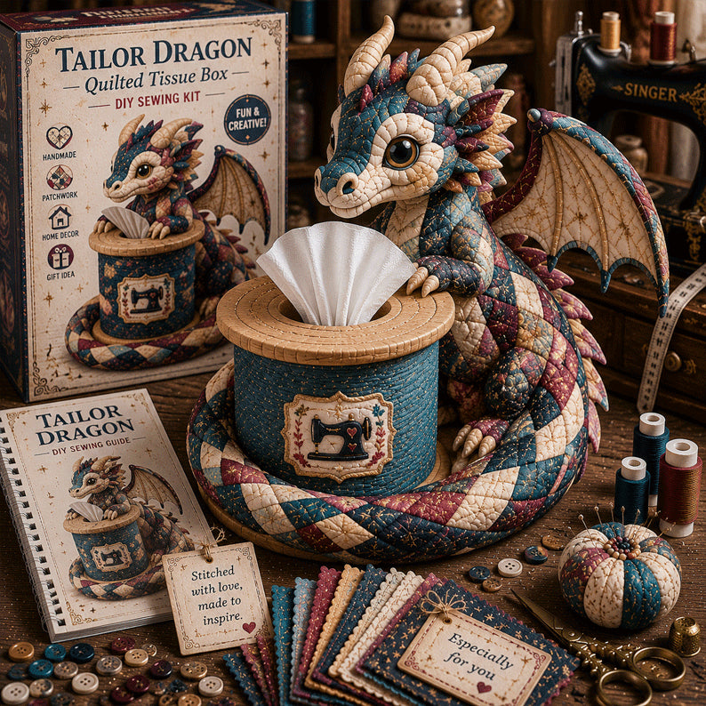 🔥Last Day 60% OFF🐉✨ Dragon Keepers Collection – Quilted DIY Tissue Box Sewing Kit