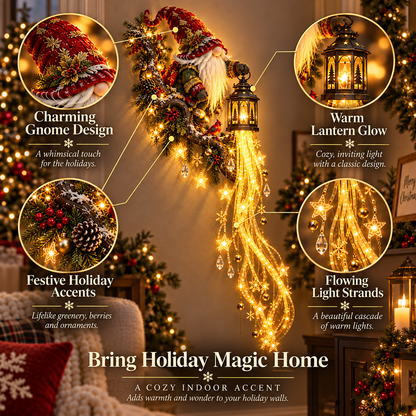 🔥 Last Day 49% OFF🎄 Gnome Lanternfall Wall Light™ – Long Cascading Christmas Wall Decor 🏮