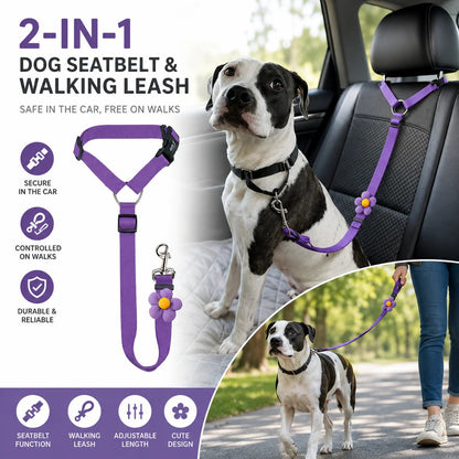 💖BUY 1 GET 1 FREE 🎁2-in-1 Dog Car Seat Belt & Walking Leash