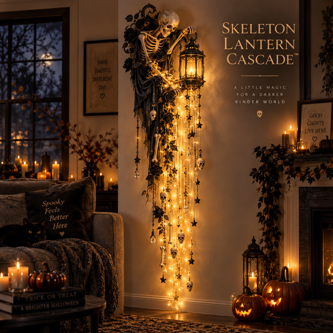 Skeleton Lantern Halloween cascade