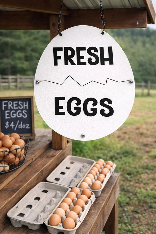 🥚Vintage Farm Fresh Eggs Wood Sign - Rustic Coop & Market Decor🏠🐔
