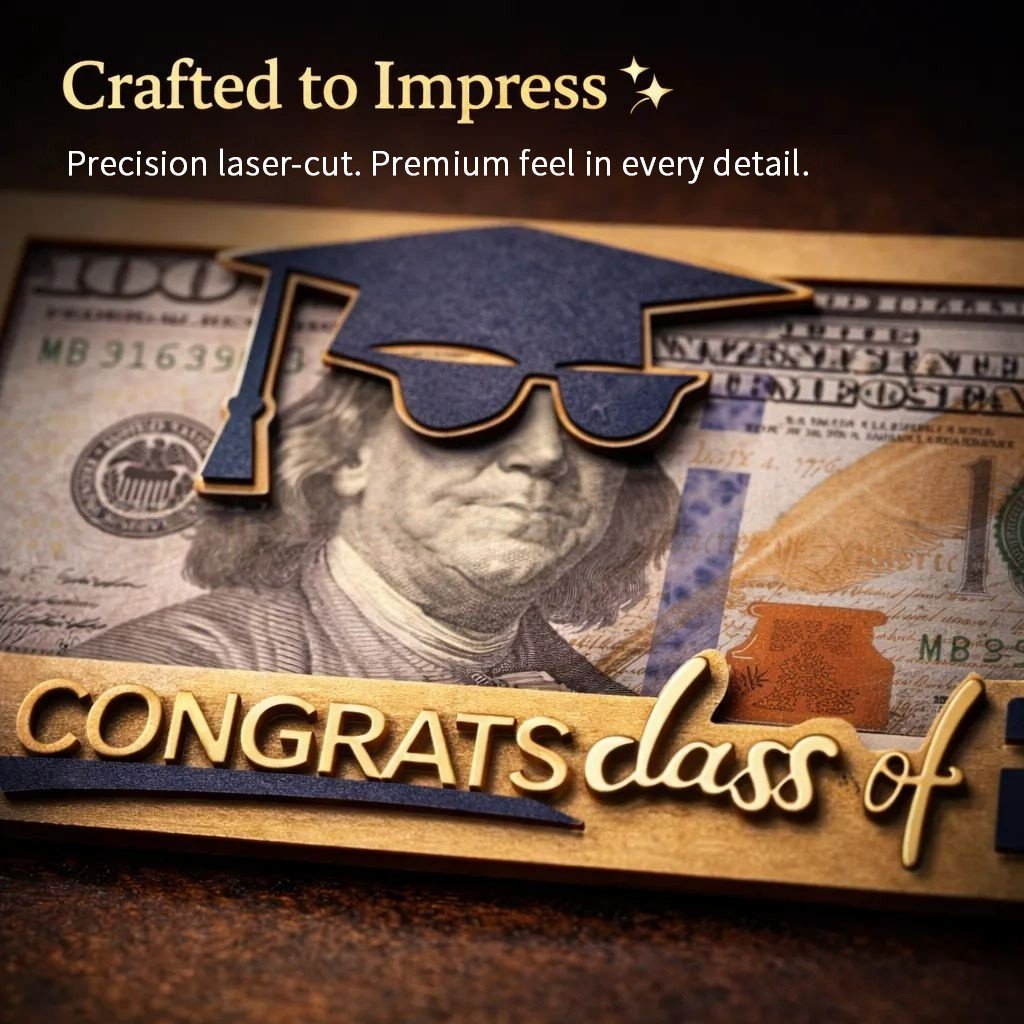 🎓Class of 2026 Graduation Wooden Money Holder for Cash & Gift Cards 🎁