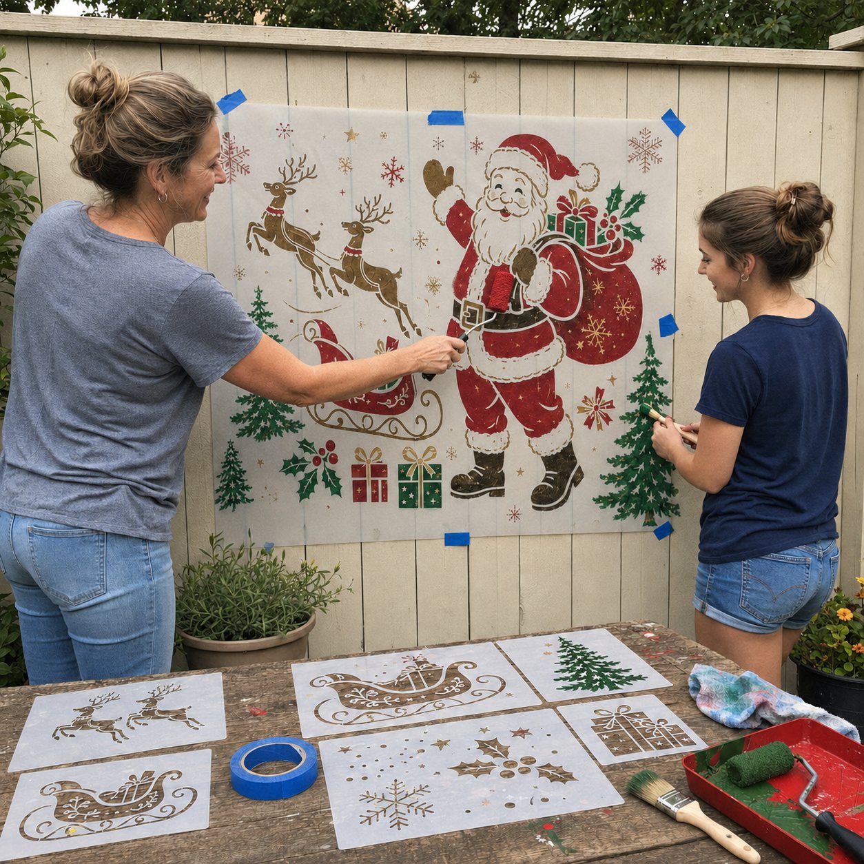 🌿 Garden Wall StencilTM Collection | 9 Reusable Mural Designs for Walls, Fences, Porches & Creative Outdoor Makeovers 🎨✨