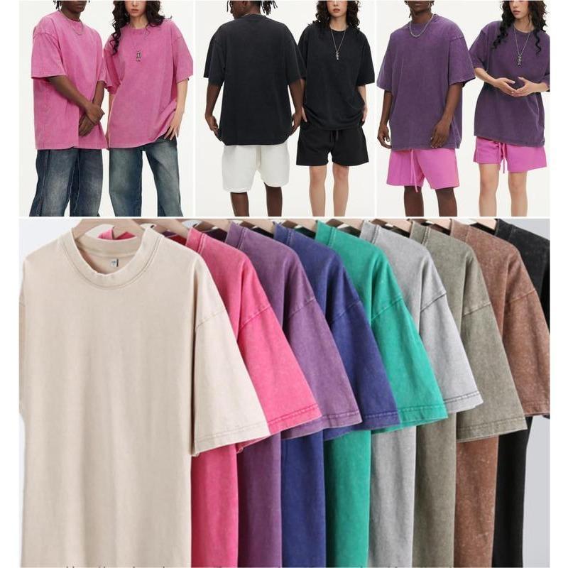 1/4 Pack Oversized Tshirts for Men Gym Vintage Heavyweight T Shirts Cotton Workout Acid Wash Baggy Tees