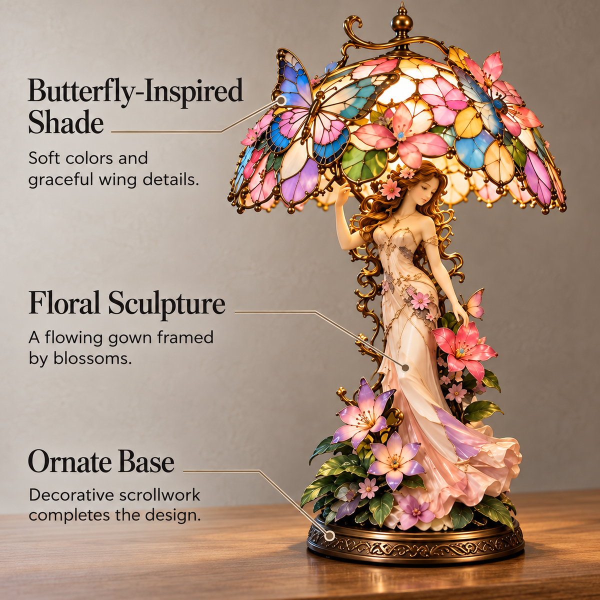 🔥LAST DAY 50% OFF🦋 Butterfly Blossom Fairy Table Lamp