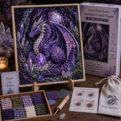🔥HOT SALE🔥💥🏆Last Day Buy 2 get 1 free🐉 Mythic Dragon Realms 3D Fabric Poke Art Kit