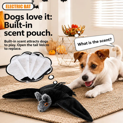 🦇 Electric Flapping Bat Dog Toy | Interactive USB Rechargeable Plush with Remote Control & Catnip Pocket