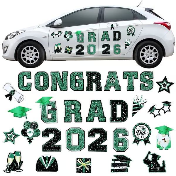 🎓 2026 Grad Car Magnets 🧲 – 30-Piece Set for Celebration Decor (Cars, Fridges & More) 🎁Buy 2 Free Shipping