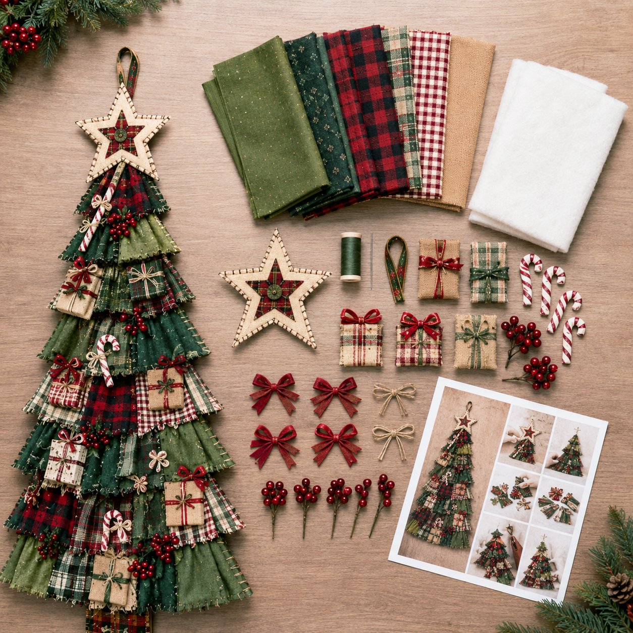 🎄Beginner-Friendly DIY Oversized Patchwork Christmas Tree Door Hanging Kit