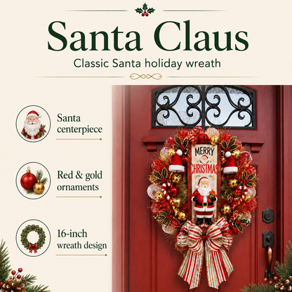 🔥49% Off Last Day-🎅 Merry Christmas Santa Wreath