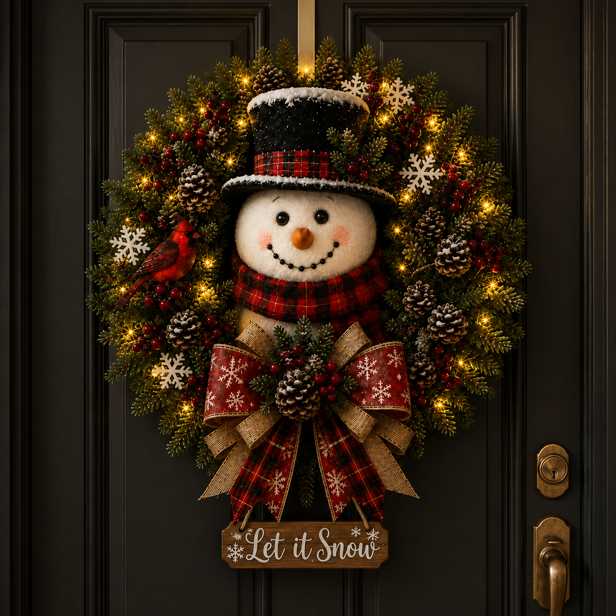 ✨✨Hot Sale 40% OFF⛄ Snowman Lighted Christmas Wreath™ – Festive Holiday Door Decor