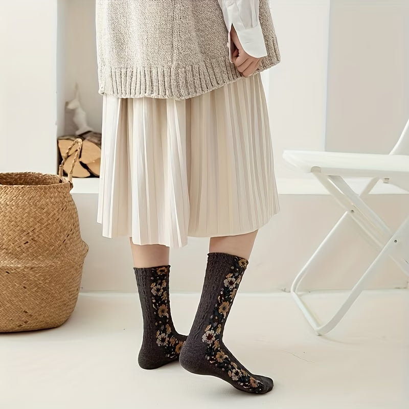 🌸 Vintage Floral Socks – 50% OFF Today Only! ✨