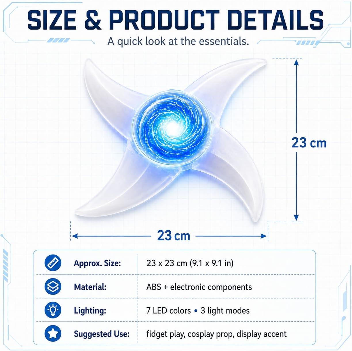 LED Rasenshuriken Fidget Spinner — Spin, Glow & Bring Your Energy to Life ⚡
