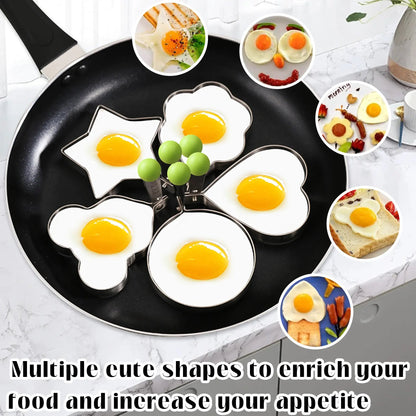 5 Counts Set Fried Egg Rings Molds, Multifunctional Breakfast Tool