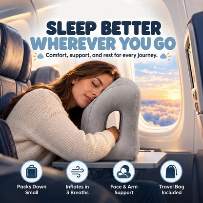 ✈️ Inflatable Travel Pillow – Full Upper Body Support for Comfortable Rest
