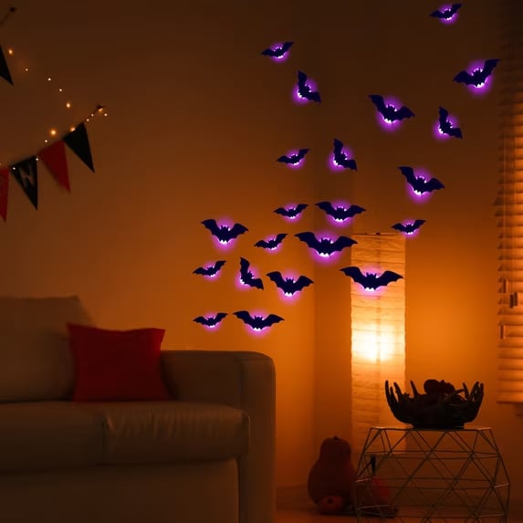 Halloween 3D Lighted LED Flashing Bats