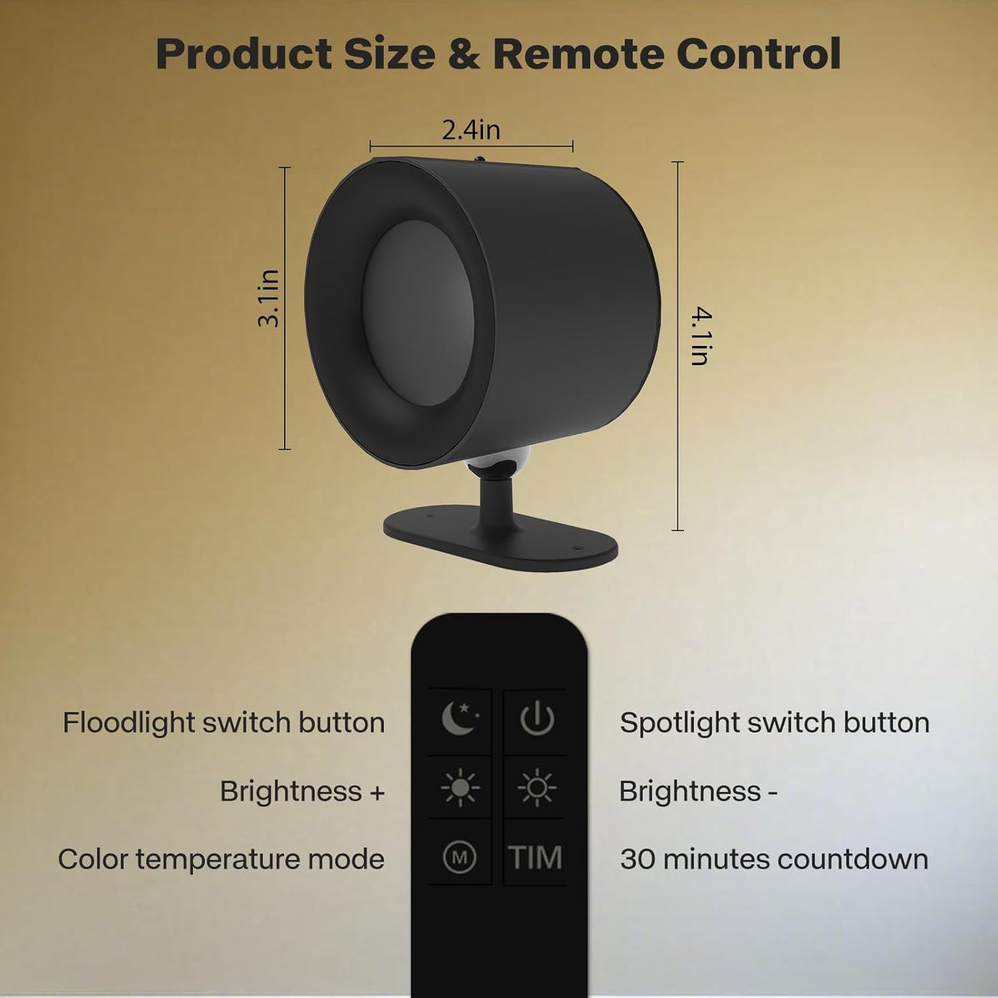 2 Pack 360° Rotatable Rechargeable Touch Wall Lamp with Double Sided Light Source