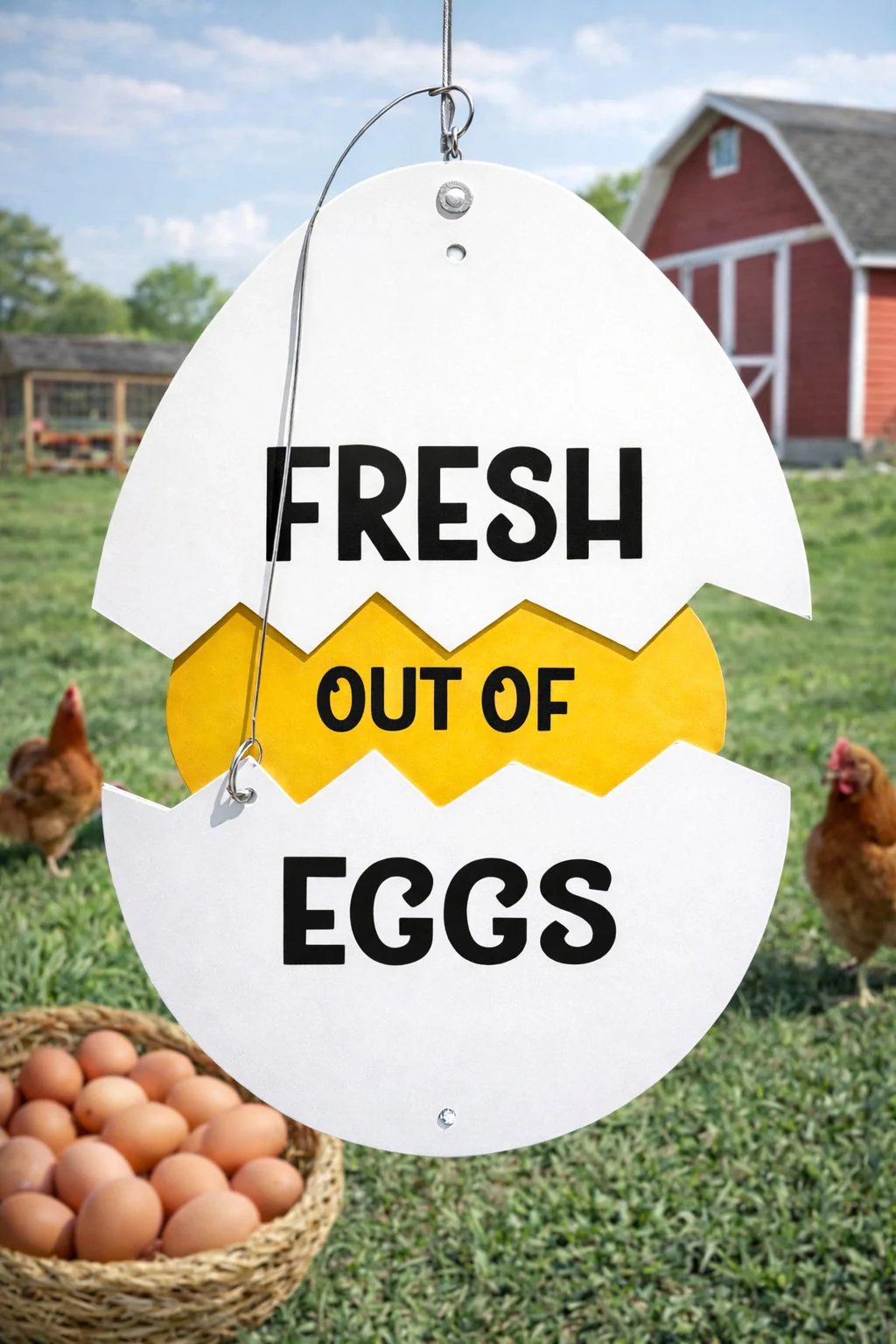 🥚Vintage Farm Fresh Eggs Wood Sign - Rustic Coop & Market Decor🏠🐔