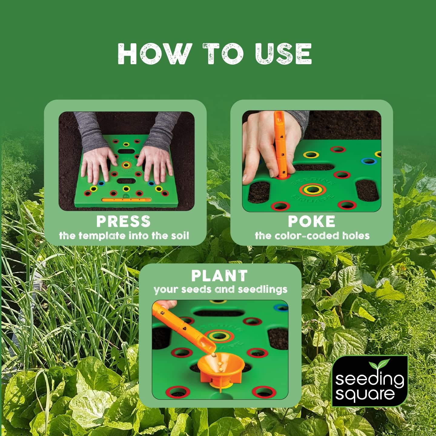 🌿 Seeding Square Garden Spacing Tool – Grow Bigger Harvests with Perfect Plant Spacing Every Time