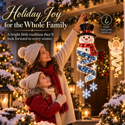 ⏳ Last Day 49% OFF – 🎄Christmas Magic Spiral™ Hanging LED Light Collection – 9 Festive Designs ✨ | Suspended Glowing Characters with Spiral Lights & Hanging Details for Porches, Windows, Entryways & Holiday Displays